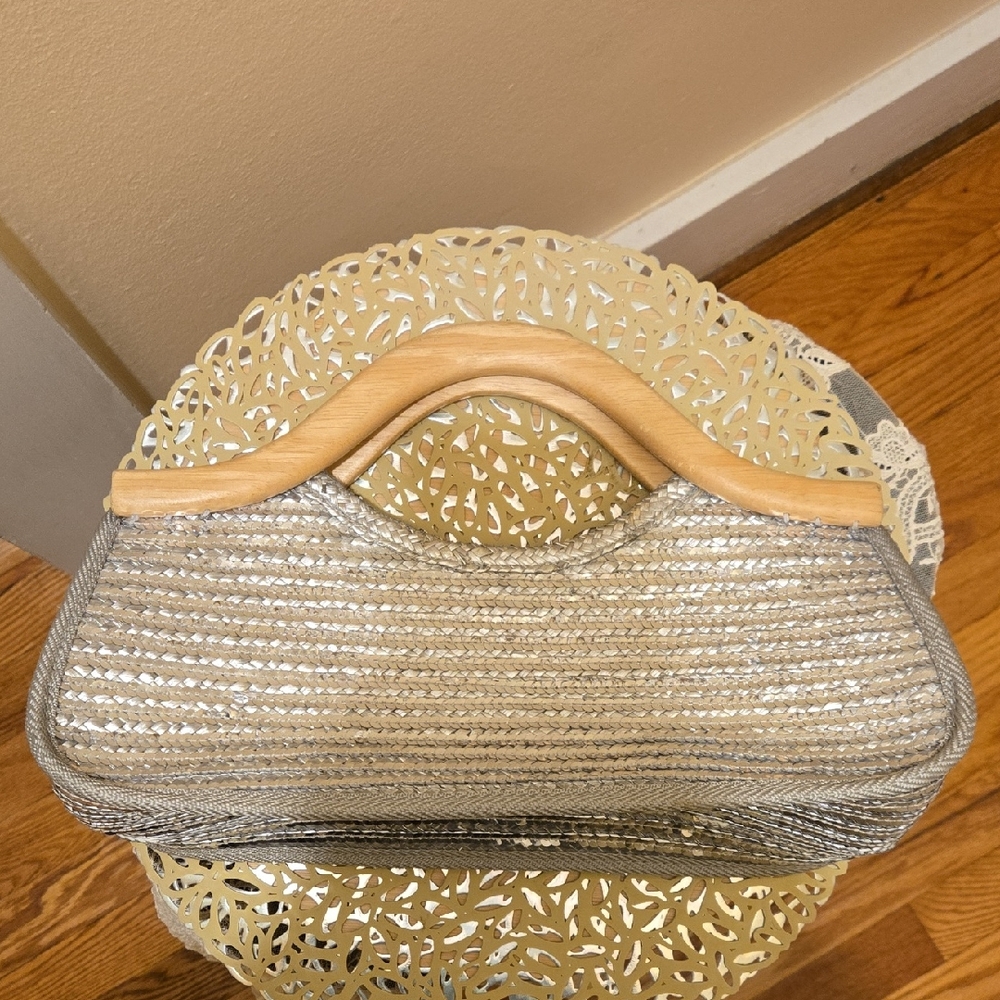 Aldo Silver Sequined Clutch Bag